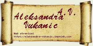 Aleksandra Vukanić vizit kartica
